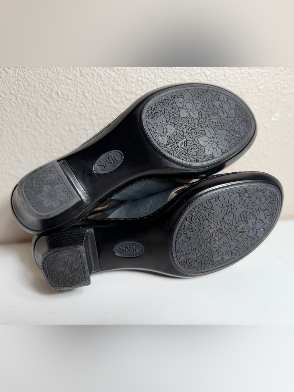 Sofft~Comfort~Navy~Leather~Peep Toe~Slingback~Block Heel~Pump~Sandal~Size 8.5 - Picture 13 of 14